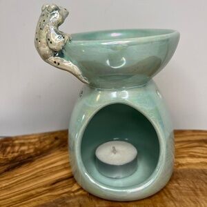 GANZ Frog Ceramic Wax Melt Warmer Oil Burner Fragrance Tealight Candle Holder